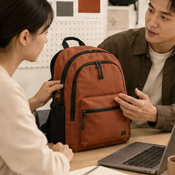 Client consultation for a custom bag project