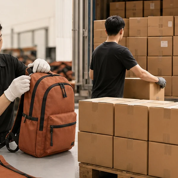 Finished bags prepared for shipment