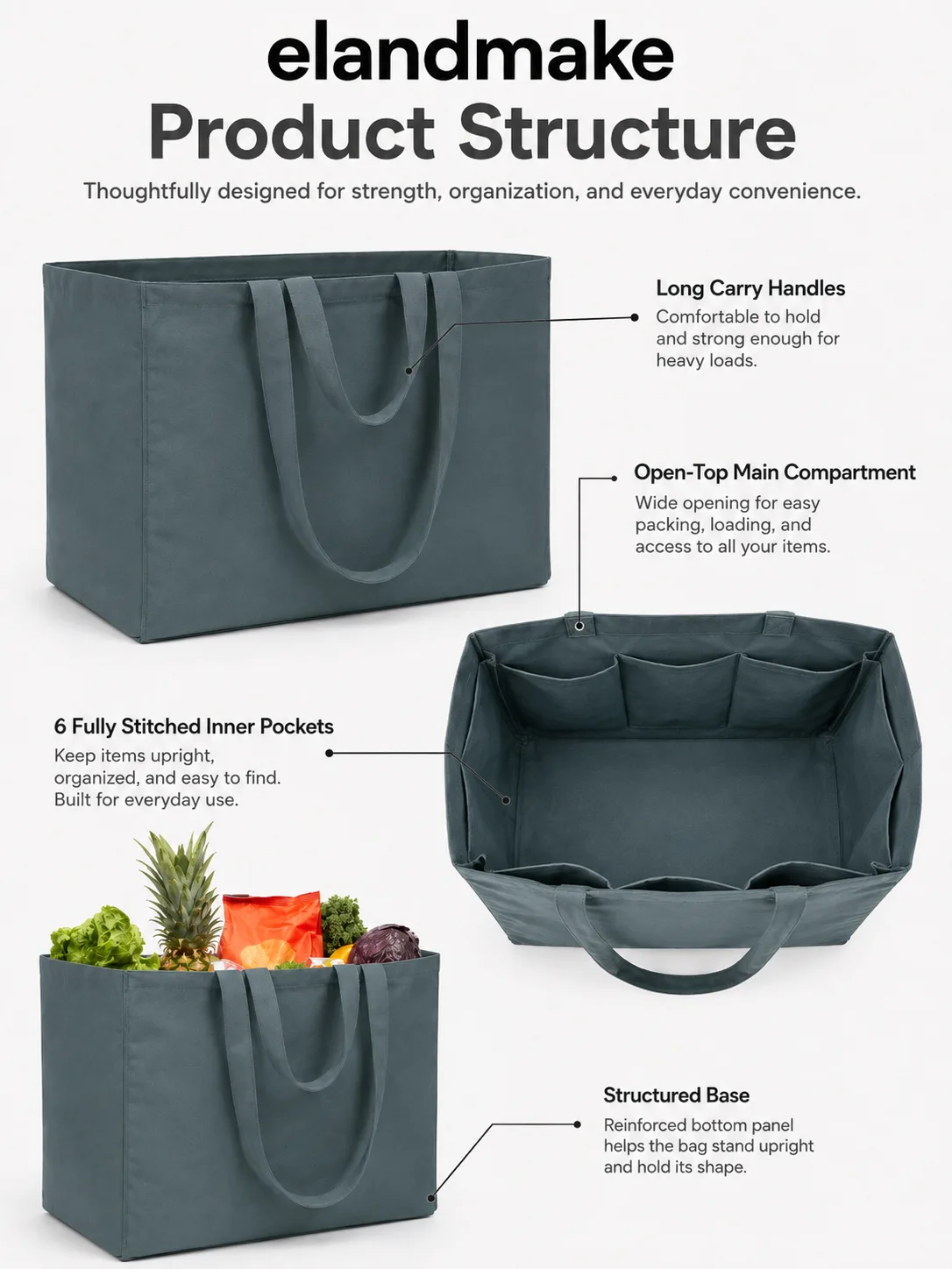reusable grocery tote bag