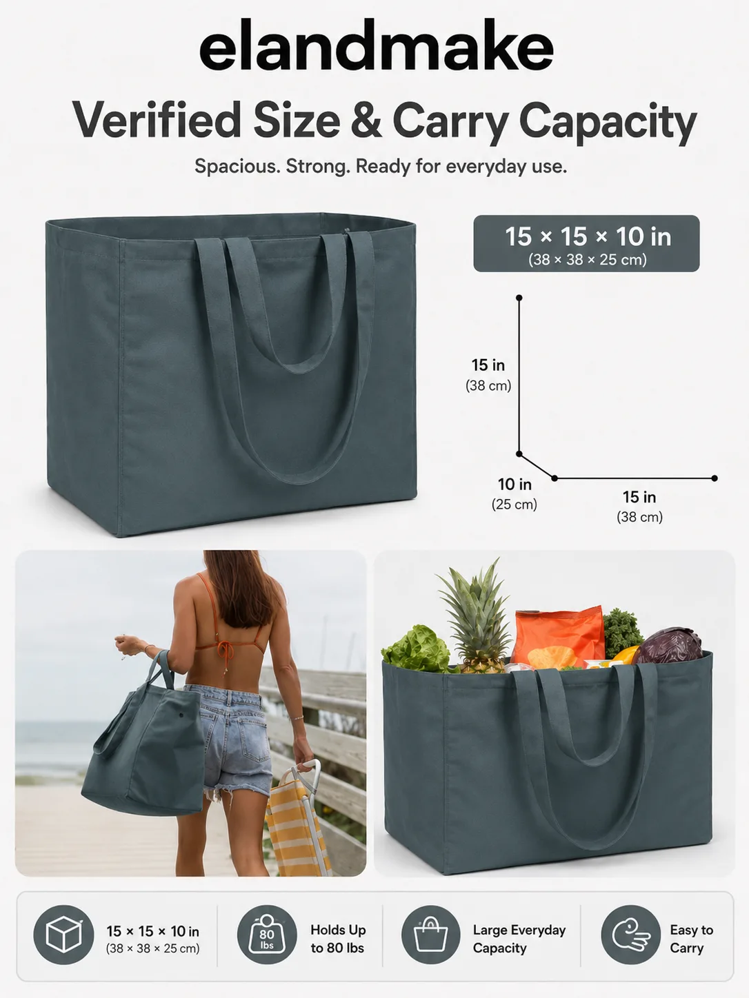 reusable grocery tote bag