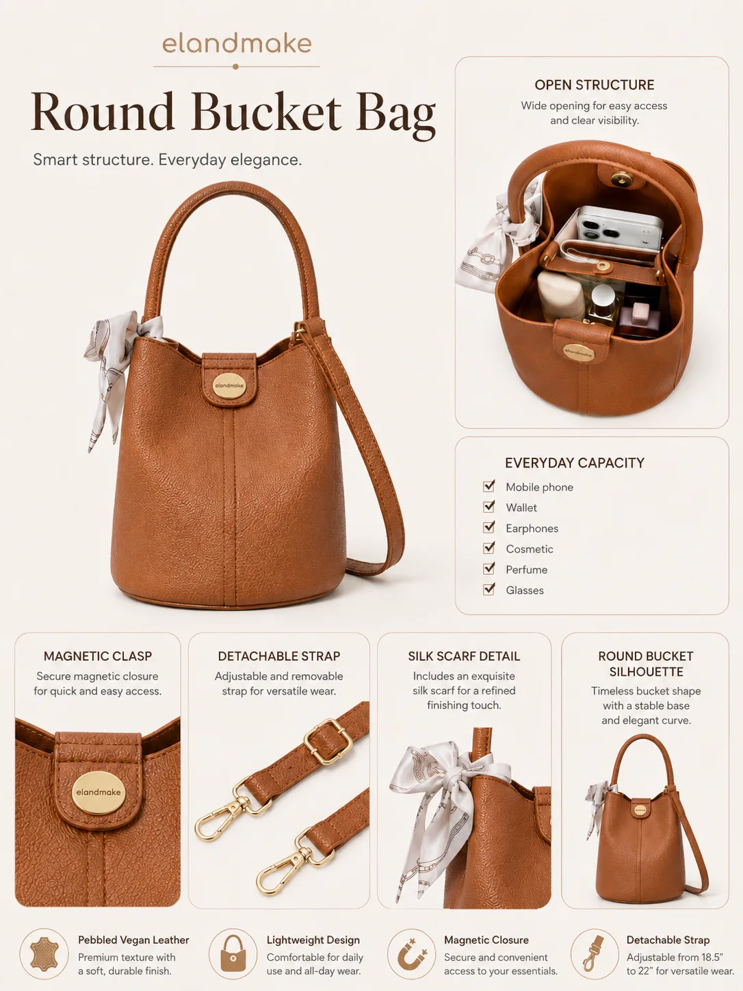 faux leather bucket crossbody bag manufacturer