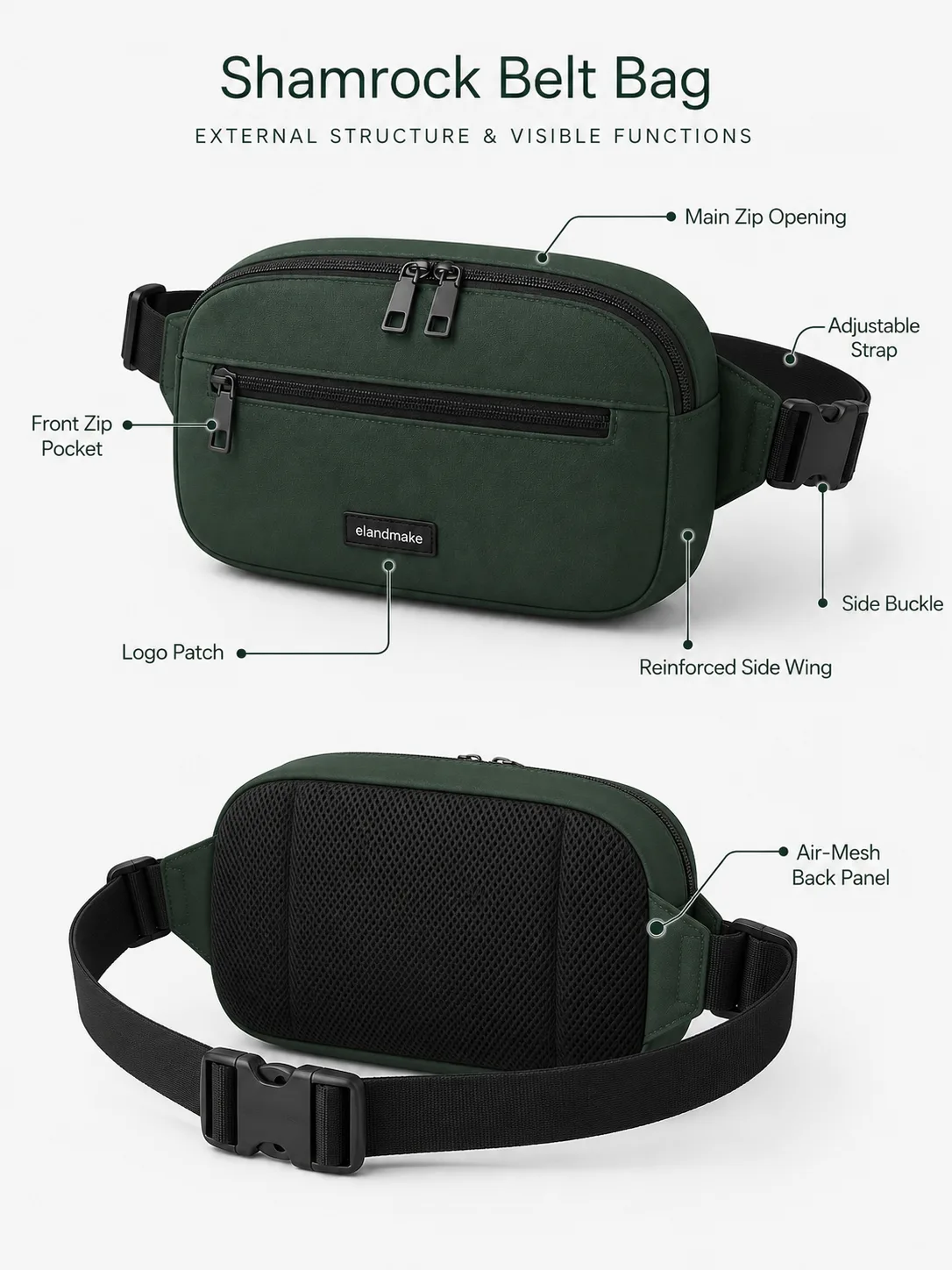 Custom Shamrock Belt Bag Supplier