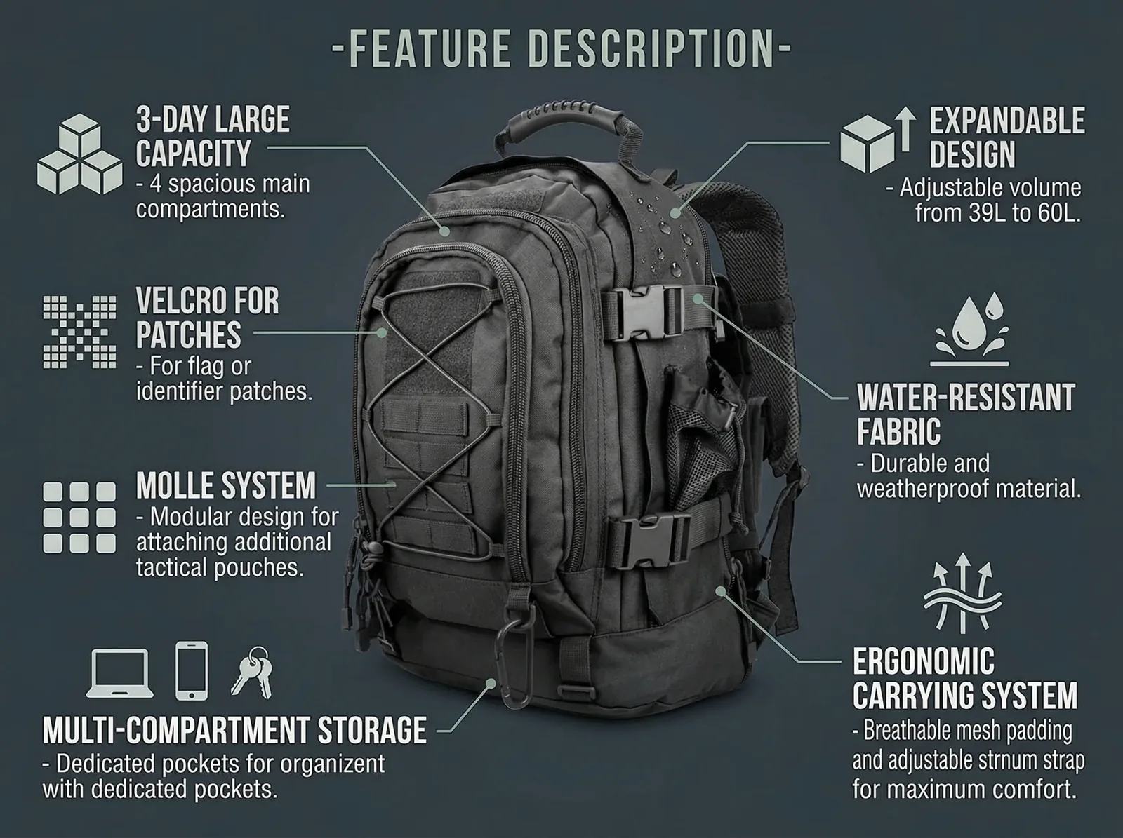 Custom Tactical Backpack Wholesale